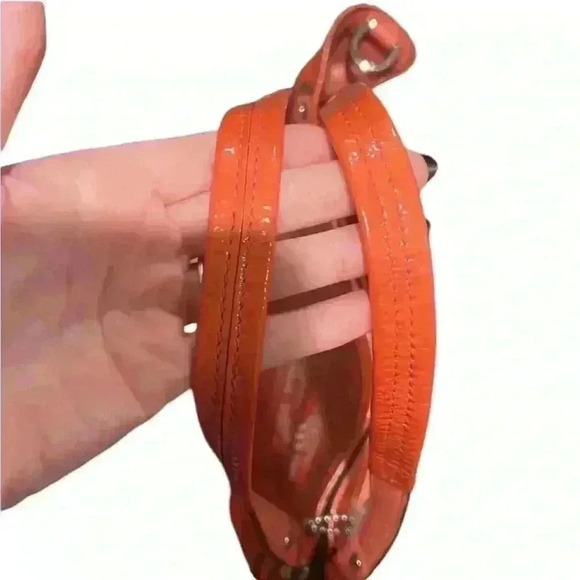 PENDING Coach Audrey OP ART Coral Peach Patent Leather Tote Shoulder Handbag - Picture 11 of 16